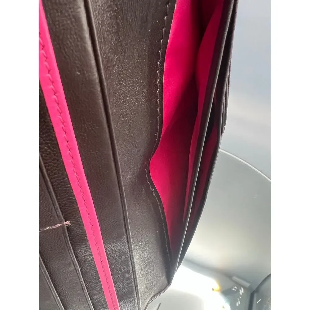 PAUL SMITH Leather Long Wallet with Fuchsia Lining